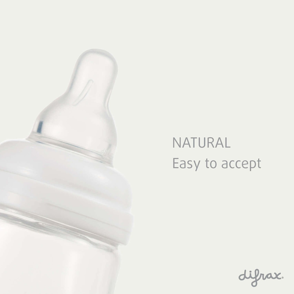 Zuigfles S-vorm glas (250ml, natural)