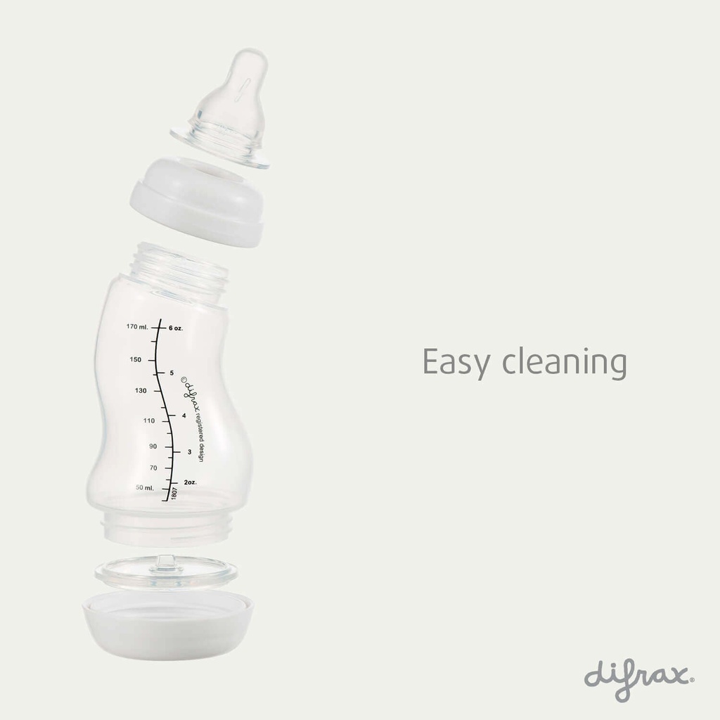 Zuigfles S-vorm glas (250ml, natural)