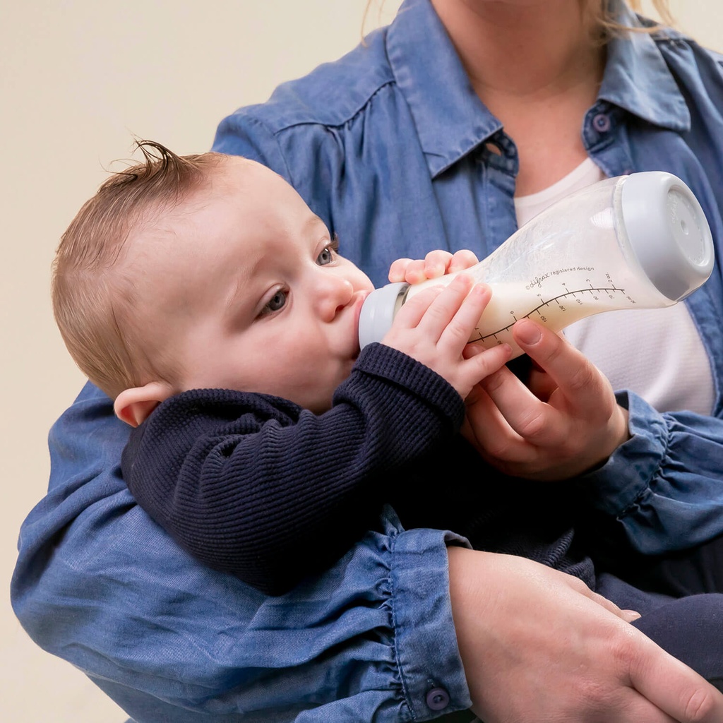 Zuigfles S-vorm glas (250ml, natural)