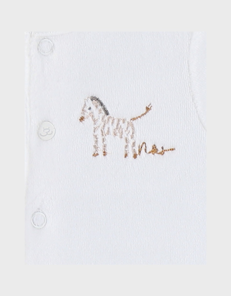 Pyjama baby zebra fluweel (2 stuks)