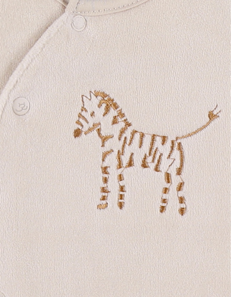 Pyjama baby zebra fluweel (2 stuks)