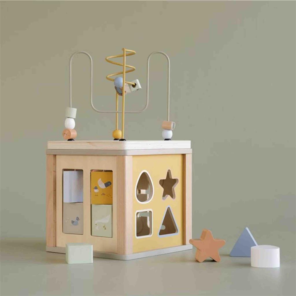 Wooden activity cube