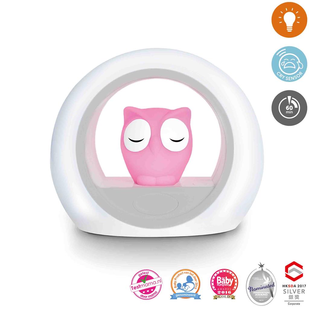 Night light owl pink