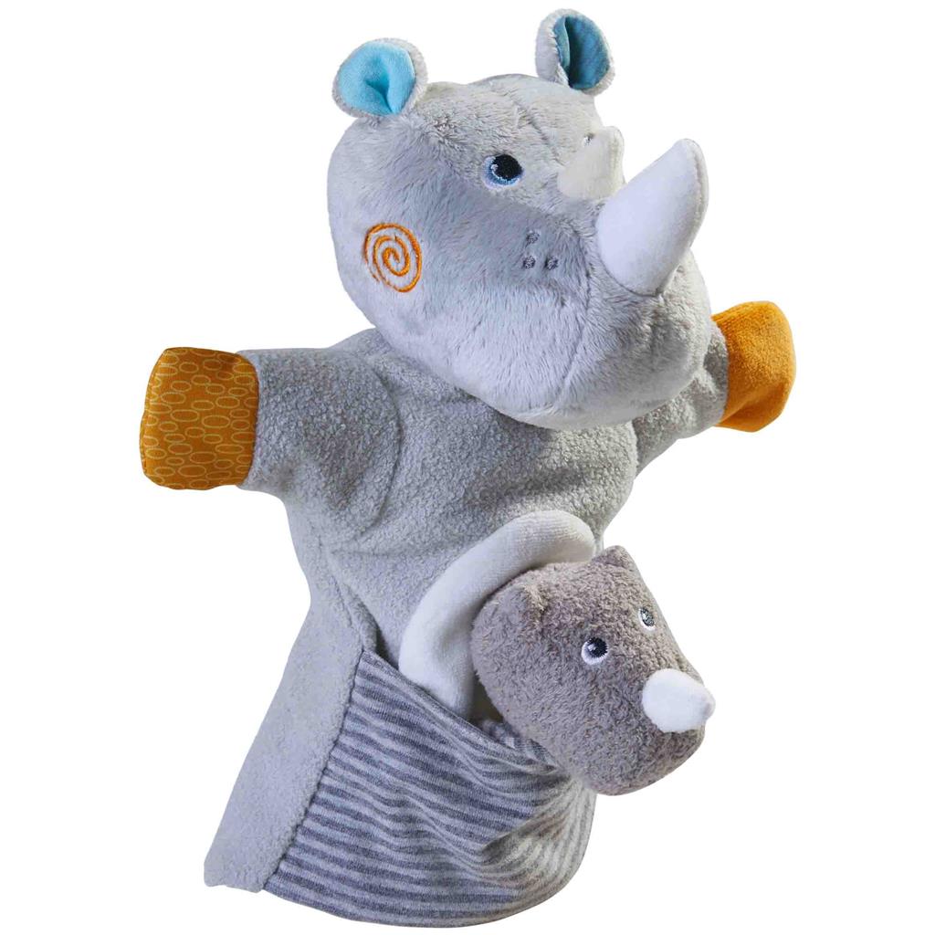 Handpuppet rhinoceros with baby