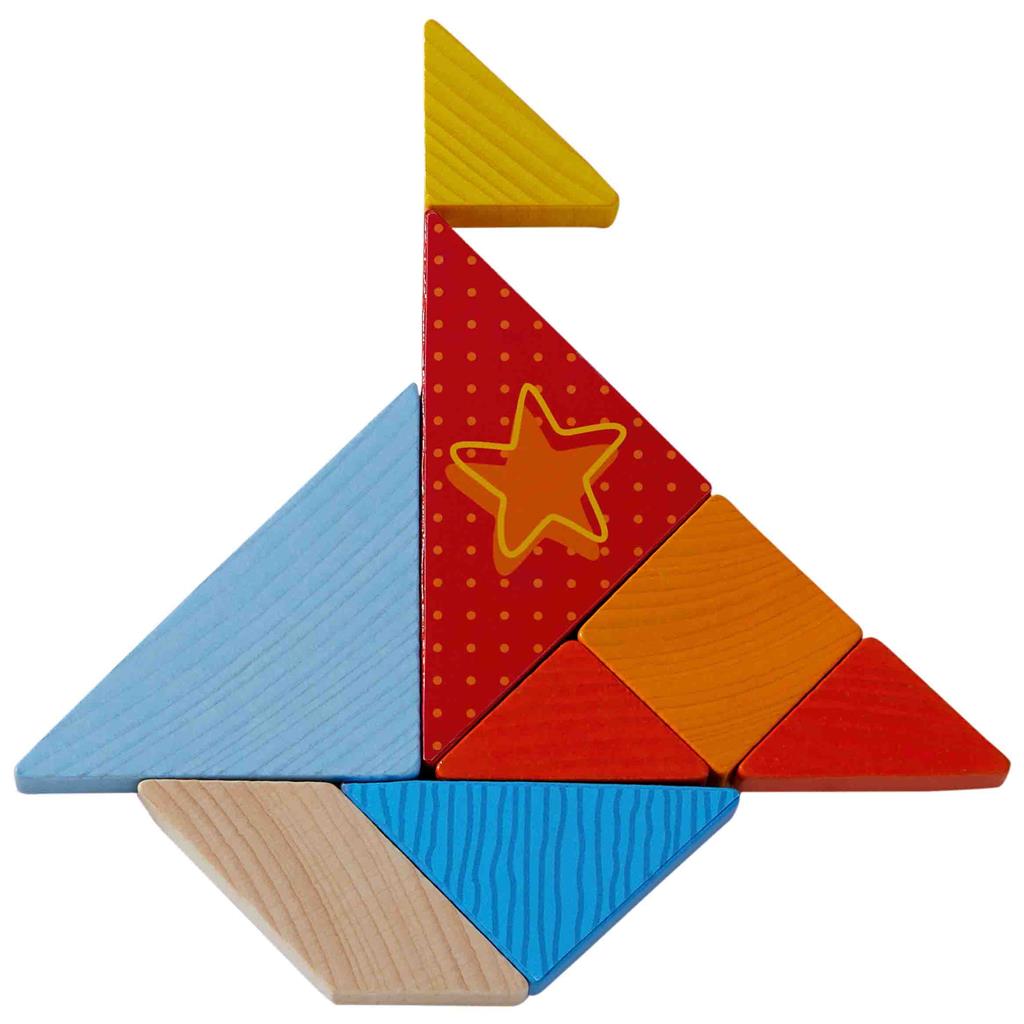 Lay game: colorful tangram mix