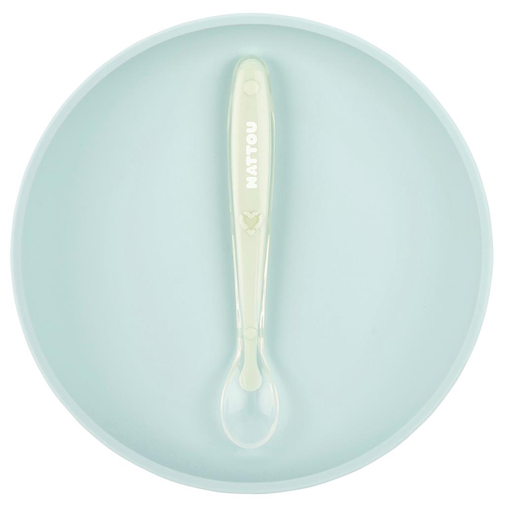 Eating set (silicone, plate + spoon)