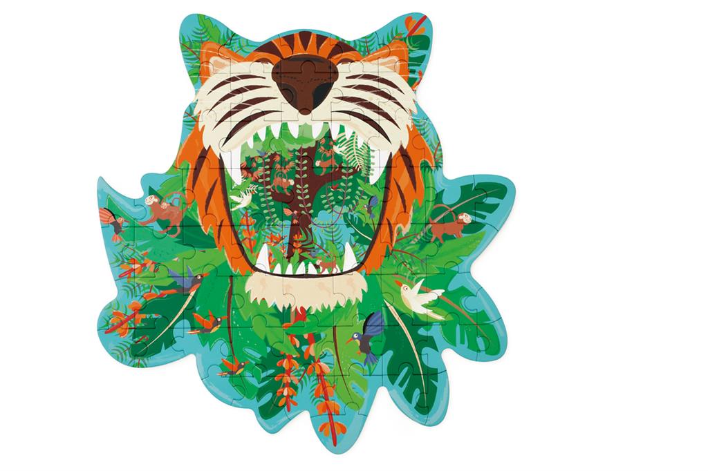 Puzzle 59 pieces contour tiger