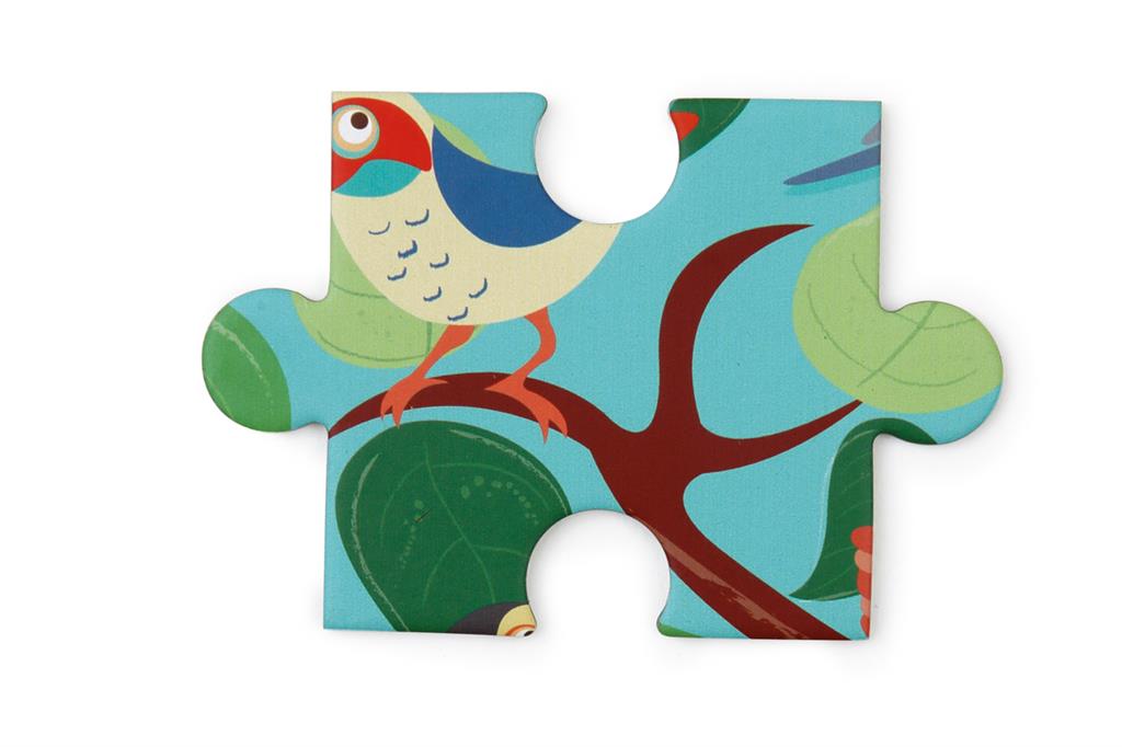 Puzzle 58 pieces contour bird tree