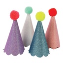 Party hat glitter pompom (8 pieces)