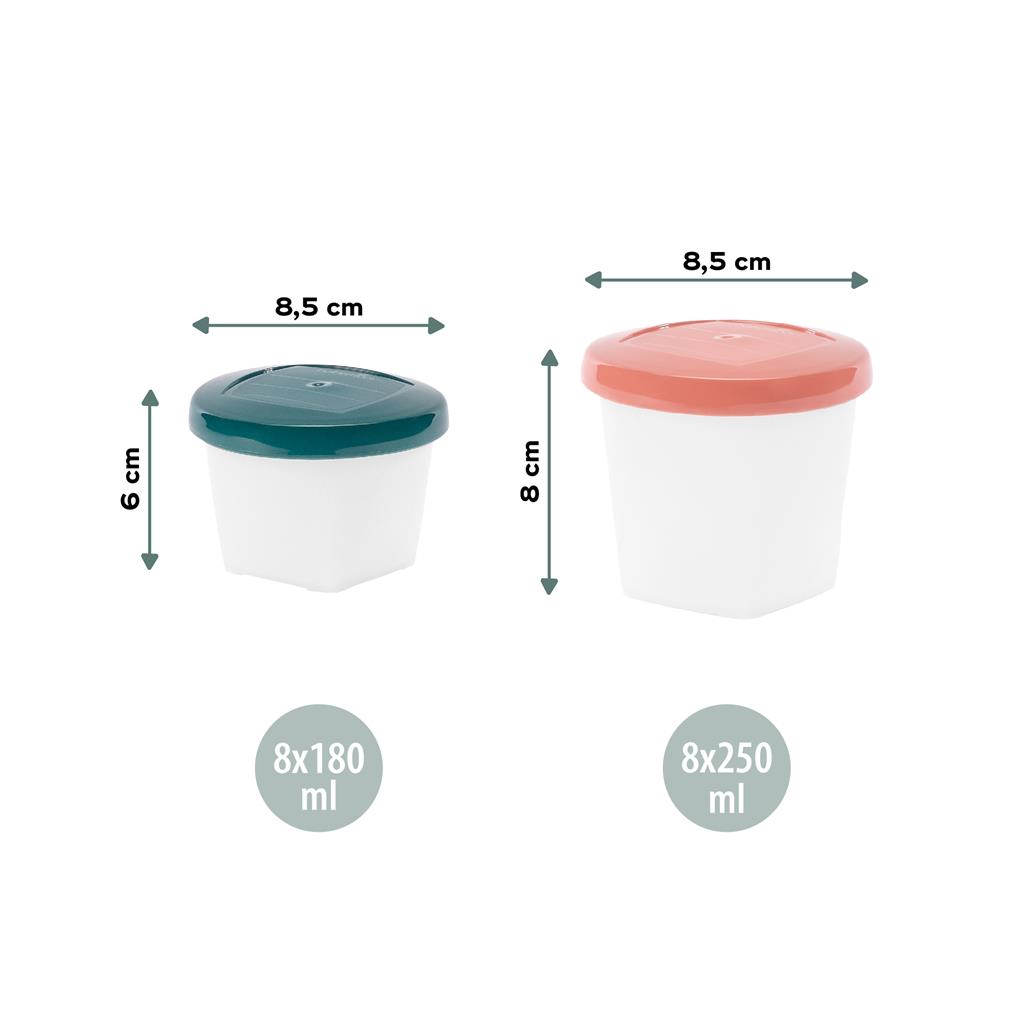 Storage jars organic 8x250ml & 8x180ml