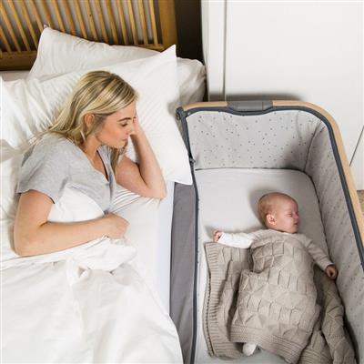 Co-sleeper cozee (oak-charcoal)