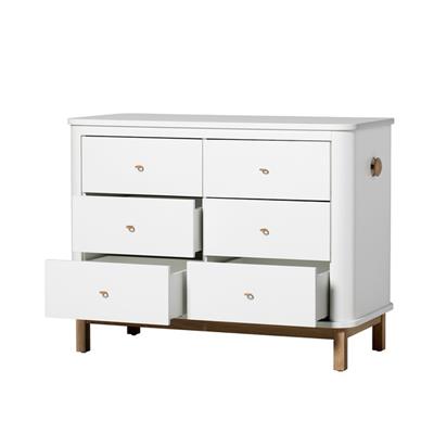 Commode 6 laden (large, wit/eik)