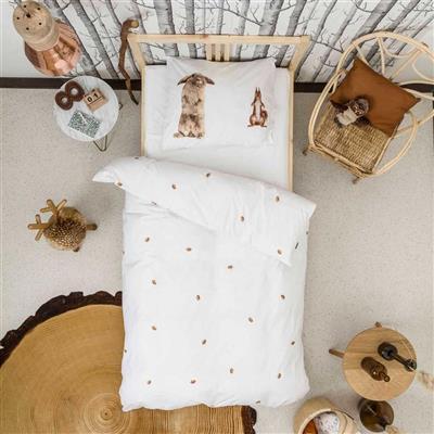 Down comforter 140x200 flannel furry friends