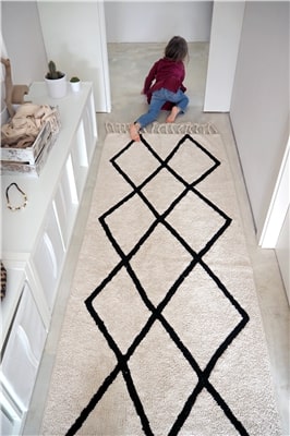 Tapis noir et blanc