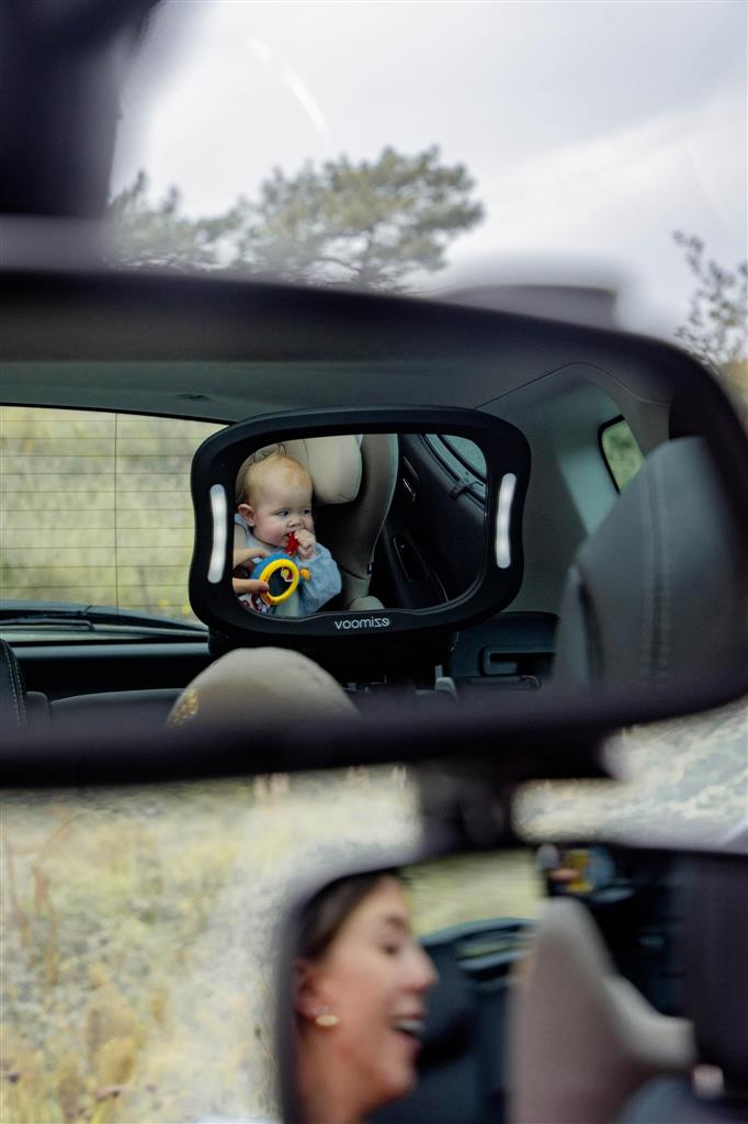 Car mirror baby with LED lighting