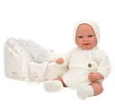 Doll 45cm Adi white with cradle