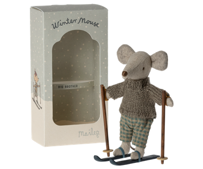 Winter mouse with ski set - big brother