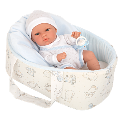 Doll 30cm Natal blue with cradle