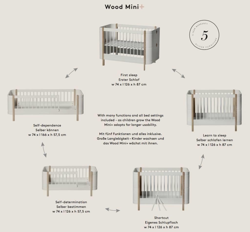 Crib mini+ (white/oak)