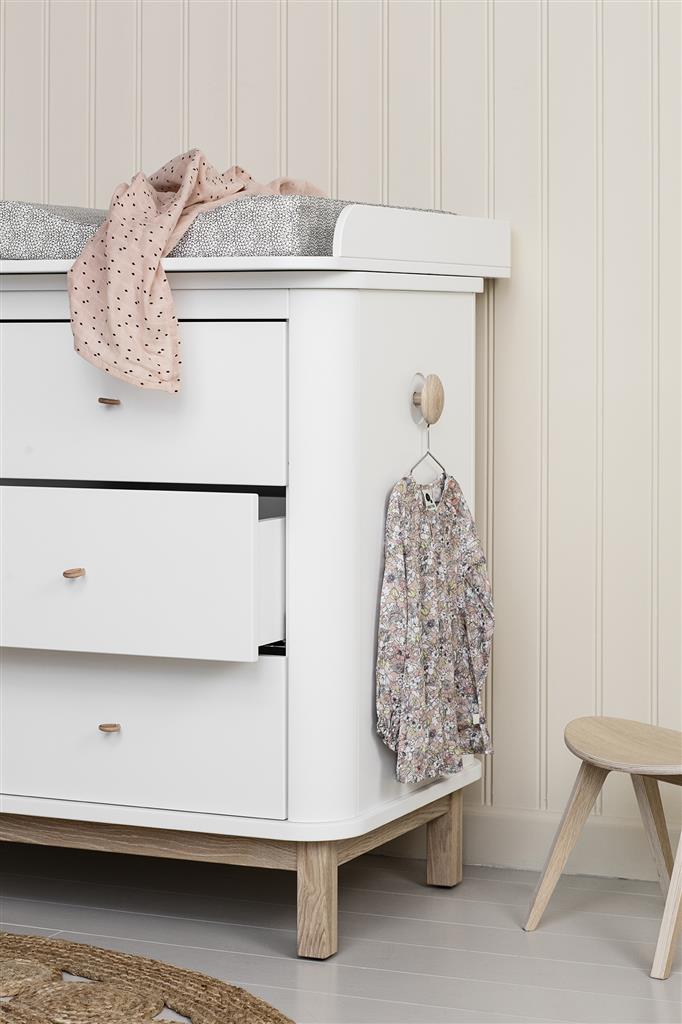 Dresser 6 drawers (large, white/oak)