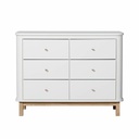 Dresser 6 drawers (large, white/oak)