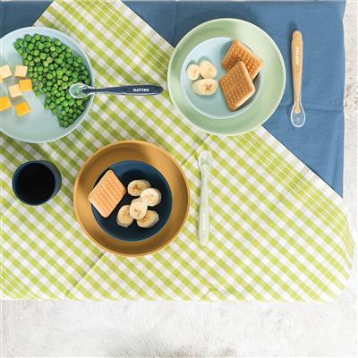 Set de repas (silicone, assiette + cuillère)