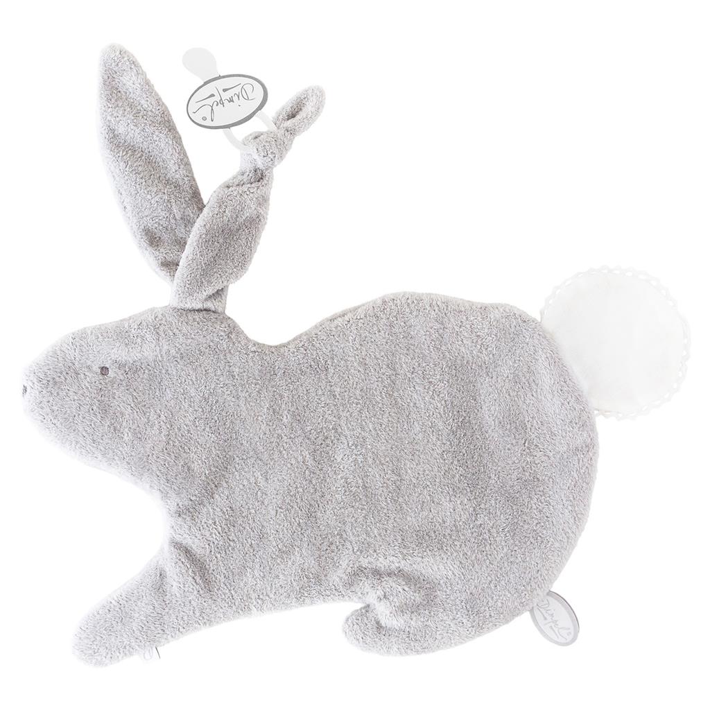 Doudou lapin Emma classic gris clair-blanc