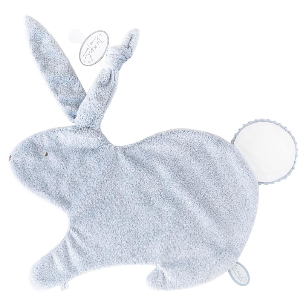 Doudou lapin Emma classique bleu et blanc