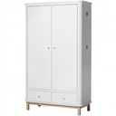 Armoire 2 portes (blanc/chêne) Oliver Funiture