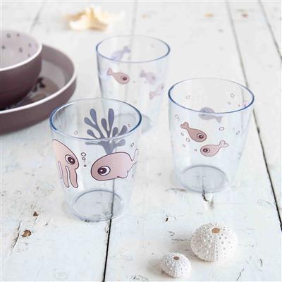 Verre (3 pièces, mini) amis de la mer