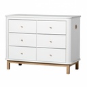 Dresser 6 drawers (white/oak)