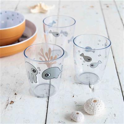 Verre (3 pièces, mini) amis de la mer