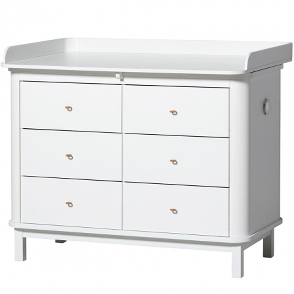 Dresser 6 drawers (large top, white)