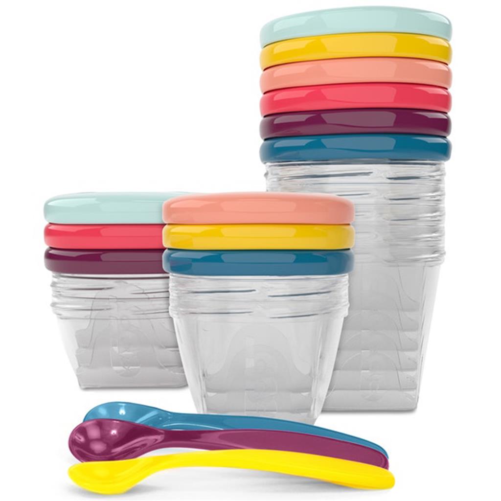 Babybols made in France airtight storage jars - 3 x 120ml + 3 x 180ml + 6 x 250 ml + 3 Flexible Spoons