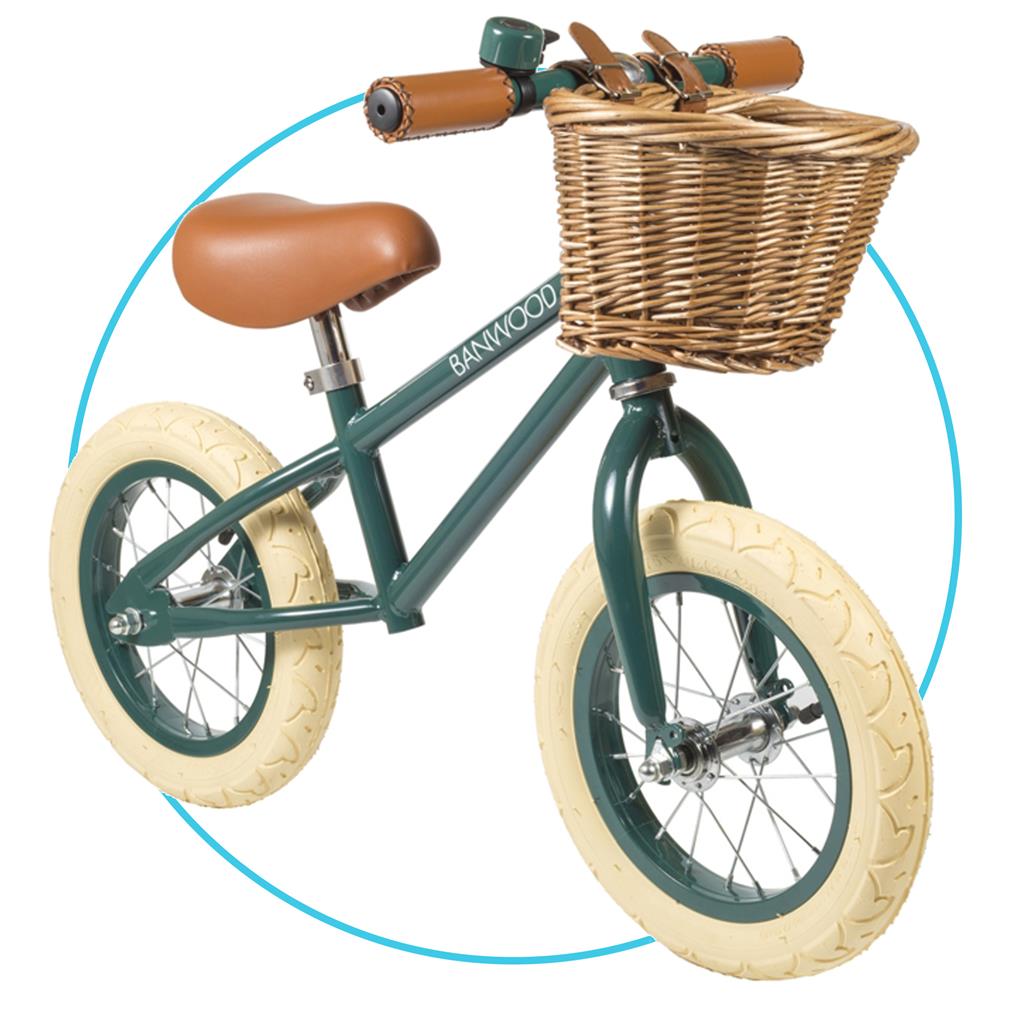 Balance bike first go (dark green)