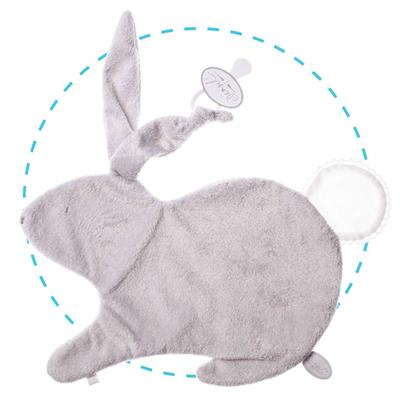 Doudou rabbit Emma classic light gray-white