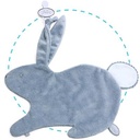 Doudou lapin Emma classique bleu et blanc