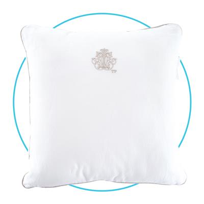 Coussin brodé sable