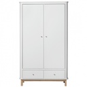 Armoire 2 portes (blanc/chêne) Oliver Funiture