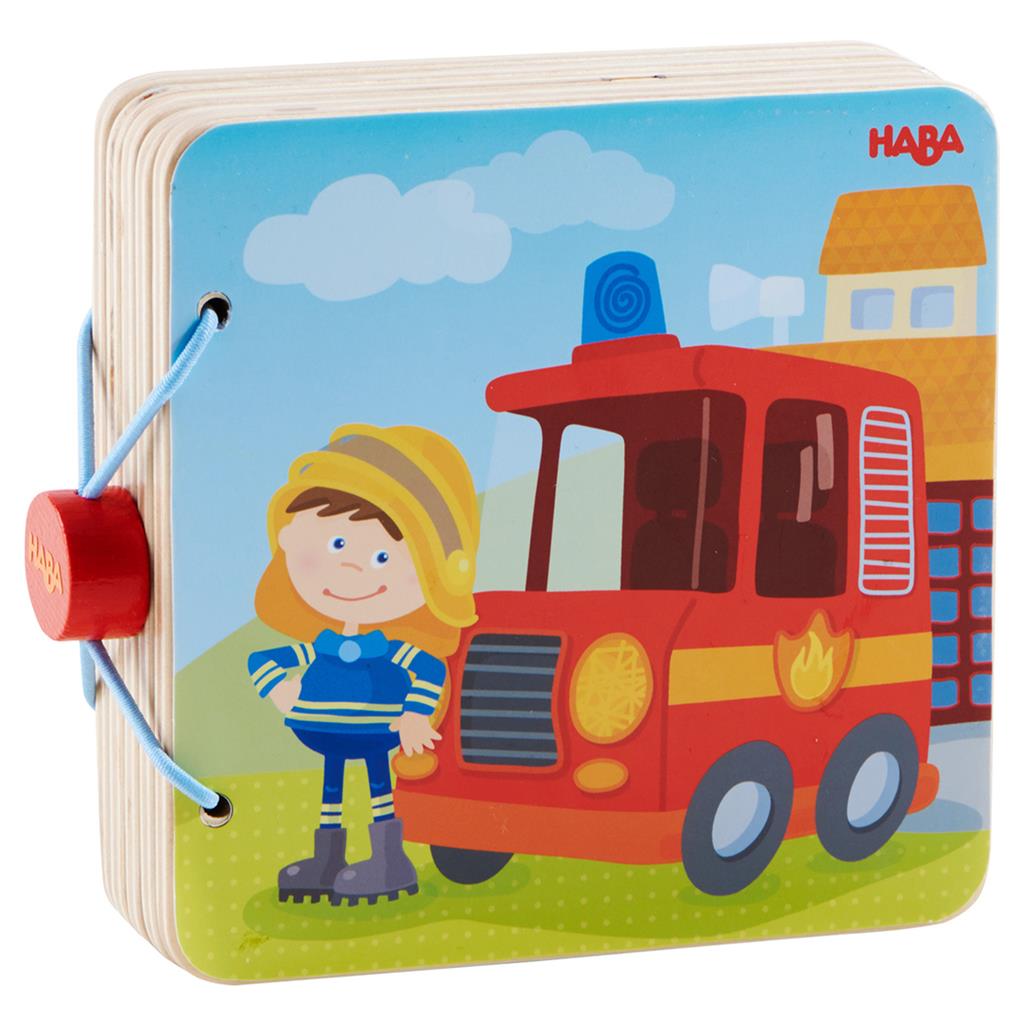 *Houten babyboek brandweer