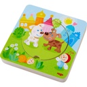 Puzzle en bois : jeunes animaux caquetants