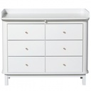 Dresser 6 drawers (large top, white)