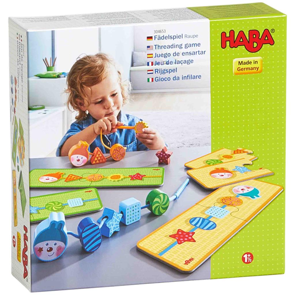 Jeu d'enfilage de chenilles