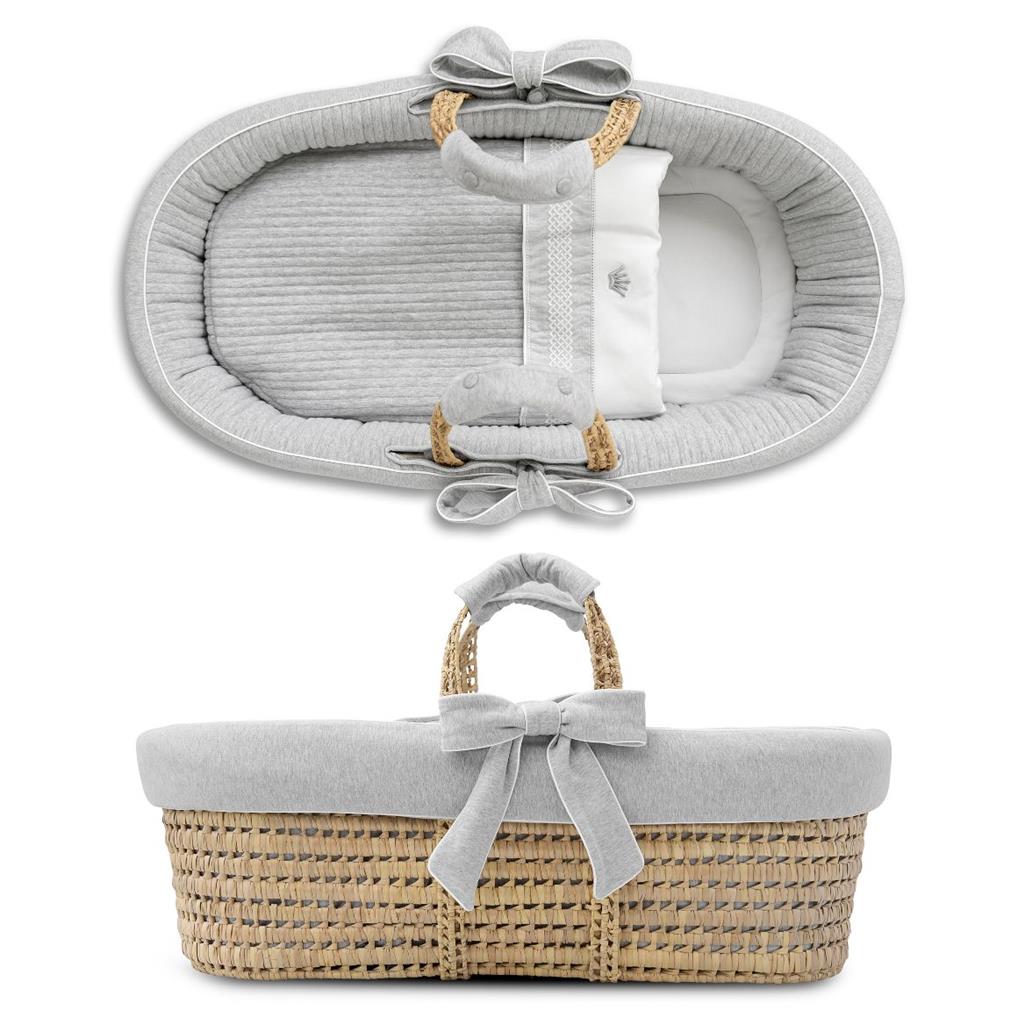 Draagwieg moses mandje Ella crystal grey (toonzaal)