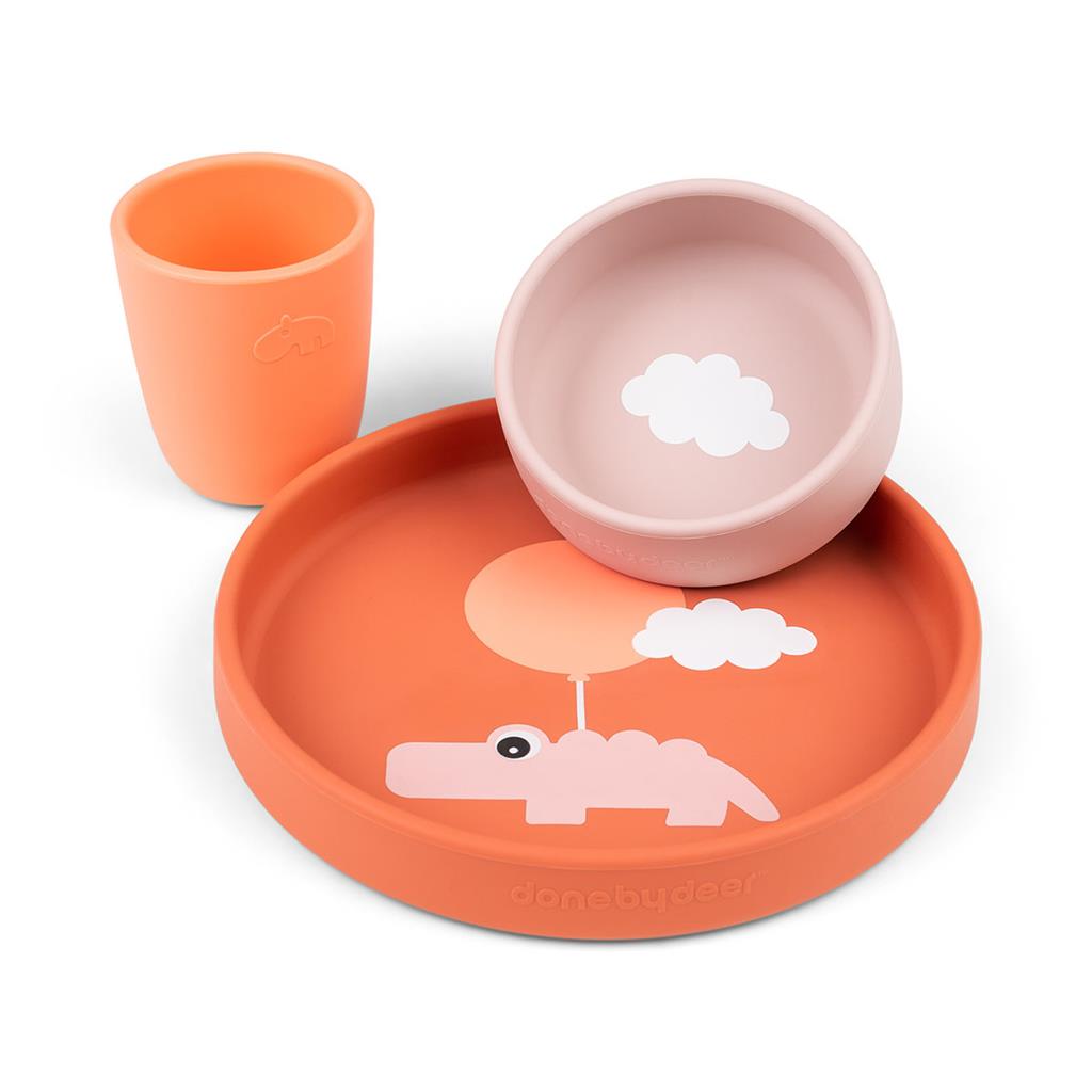 Eating set (silicone) Happy clouds