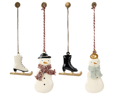 Metal ornament set - winter wonderland