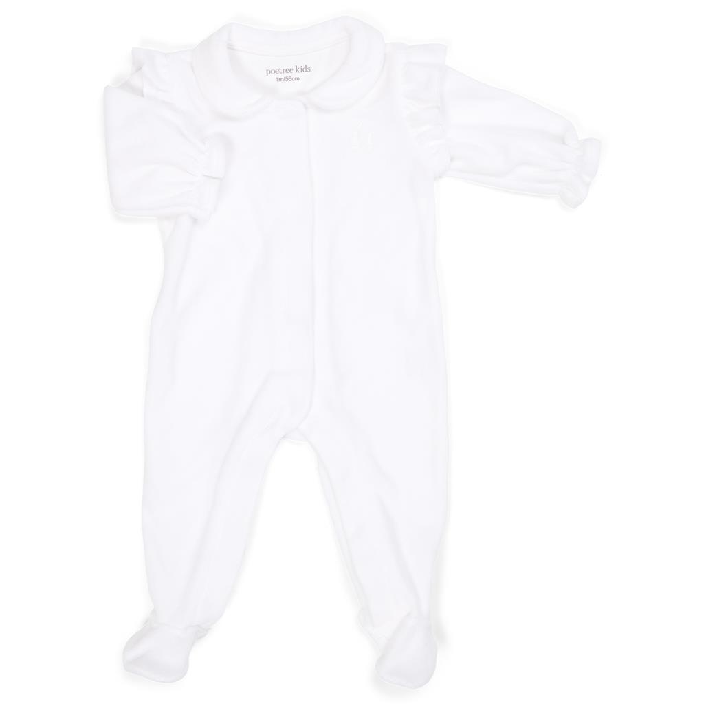 Crawler suit velour ruffles