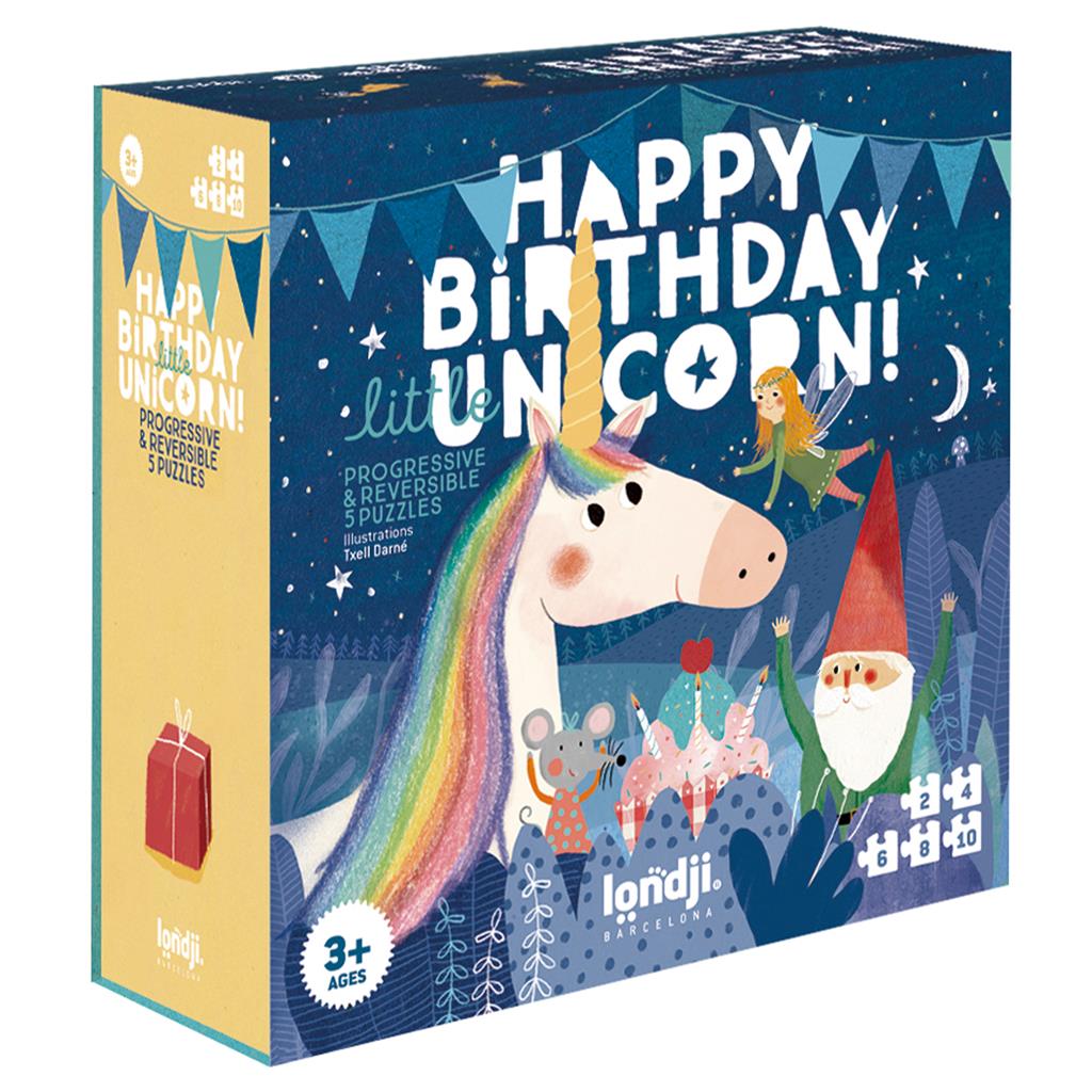 Puzzle happy birthday unicorn