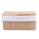 Rieten speelgoedkoffer groot Cotton White