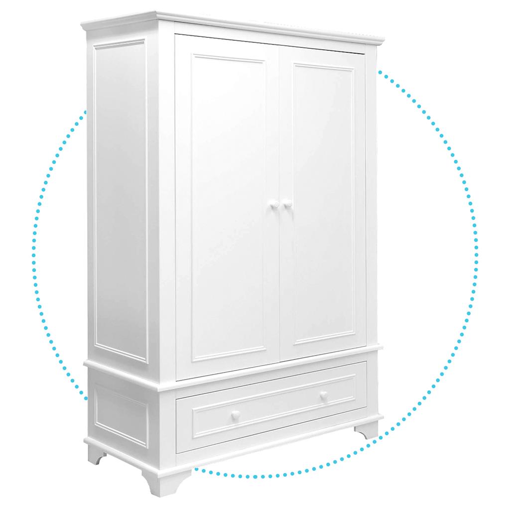 Armoire 2 portes XL avec tiroir Charlotte